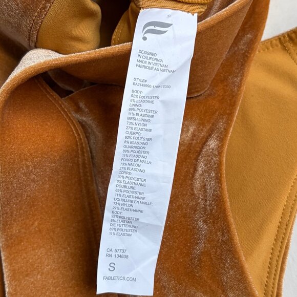 Fabletics Oasis Twist Velour Sports Bra (Light Honey) - Size Small - Picture 4 of 6